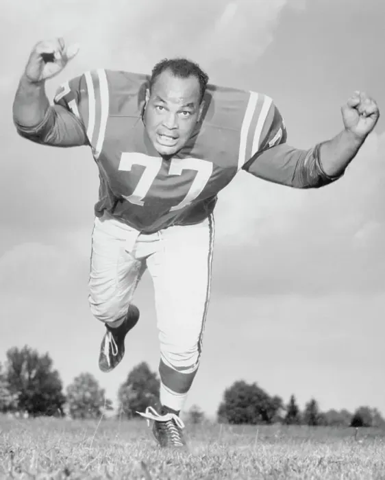 Framed Print : Baltimore Colts Offensive Lineman Jim Parker Lunging Framed Print : Baltimore Colts Offensive Lineman Jim Parker Lunging