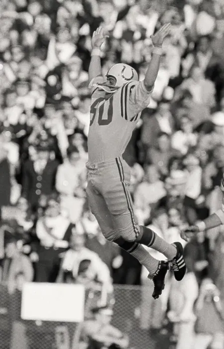 Framed Print : Balt.Kicker Jim O'Brien Leap For Joy