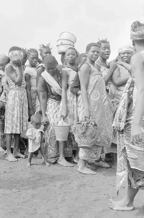 Framed Print : Baluba Tribeswomen Preparing to Receive Food Distribution Framed Print : Baluba Tribeswomen Preparing to Receive Food Distribution