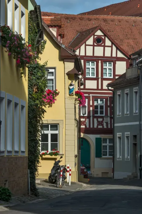Framed Print : Bamberg is a town in Bavaria, Germany, located in Upper Franconia on the Framed Print : Bamberg is a town in Bavaria, Germany, located in Upper Franconia on the