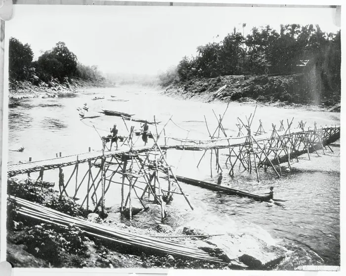 Framed Print : Bamboo Bridge in Indochina Framed Print : Bamboo Bridge in Indochina
