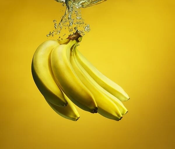 bananas splashed into water