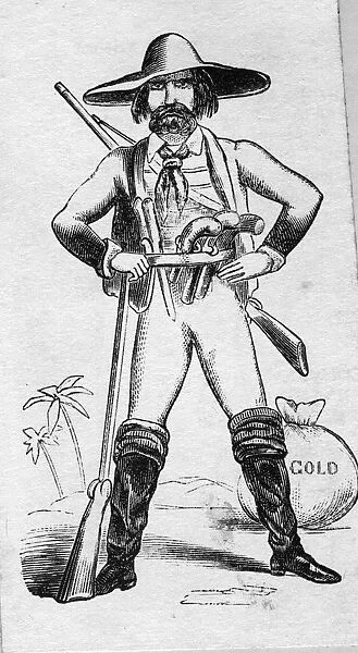 Bandit. circa 1849: A Californian gold miner. (Photo by Three Lions / Getty Images)