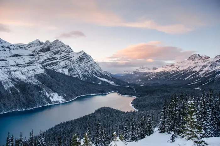 Framed Print : Banff National Park at sunset in winter Framed Print : Banff National Park at sunset in winter