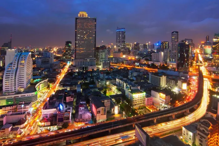 Framed Print : Bangkok city night view Framed Print : Bangkok city night view
