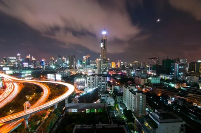 Framed Print : Bangkok city night view, Thailand Framed Print : Bangkok city night view, Thailand