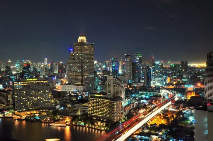 Framed Print : Bangkok city night view, Thailand Framed Print : Bangkok city night view, Thailand