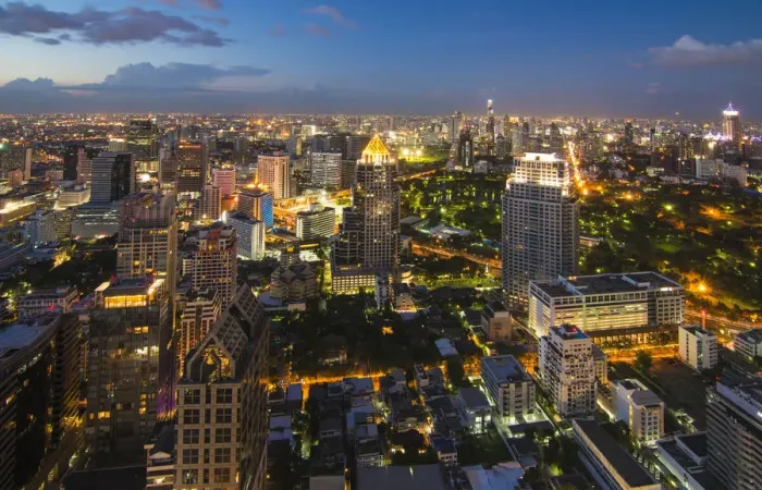 Framed Print : Bangkok city night view, Thailand Framed Print : Bangkok city night view, Thailand