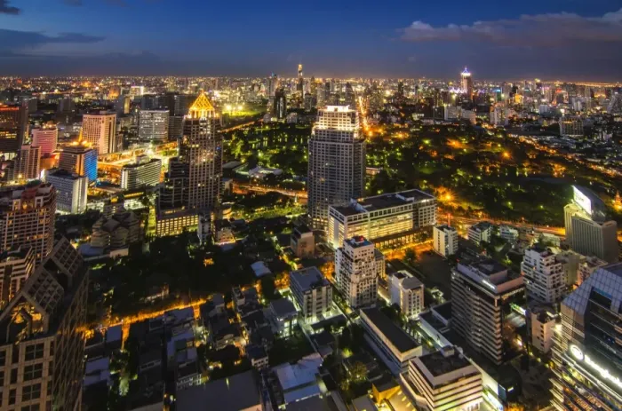 Framed Print : Bangkok city night view, Thailand Framed Print : Bangkok city night view, Thailand