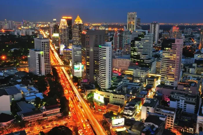 Framed Print : Bangkok city night view, Thailand Framed Print : Bangkok city night view, Thailand
