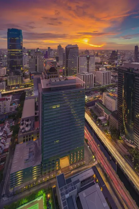 Framed Print : Bangkok sunset view