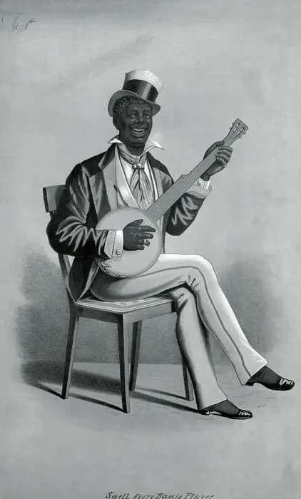 Framed Print : Banjo Player In Minstrel Show Framed Print : Banjo Player In Minstrel Show