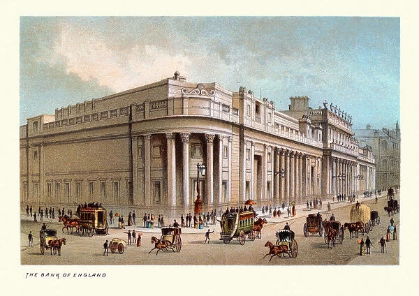 Bank of England, Victorian London Landmarks, 19th Century art print