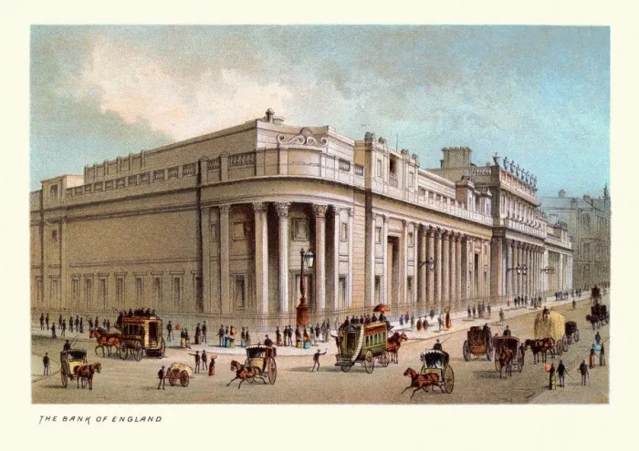 Framed Print : Bank of England, Victorian London Landmarks, 19th Century art print