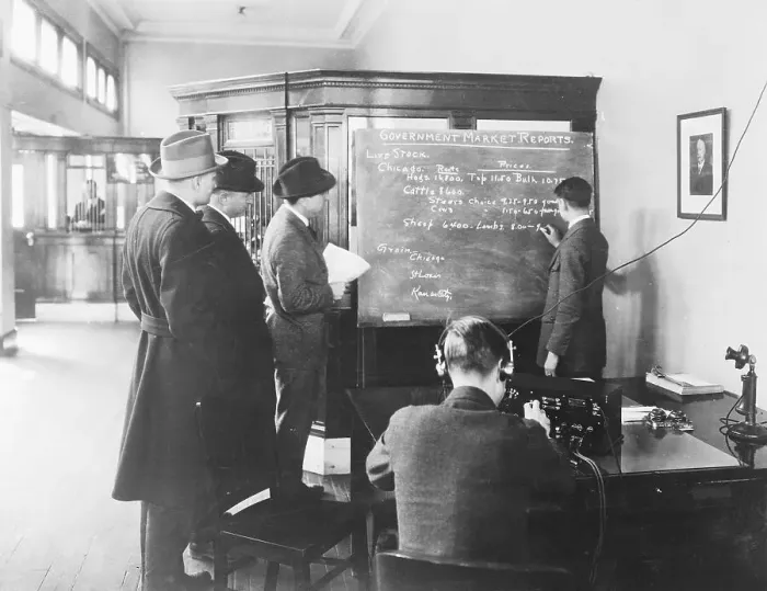 Framed Print : Bank Making Use of Radio