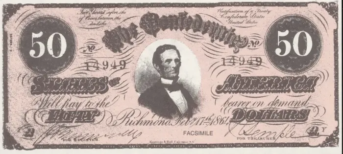 Framed Print : Bank Note. A Photograph of a Fifty Dollar Bank Note issued on February 17, 1864 Framed Print : Bank Note. A Photograph of a Fifty Dollar Bank Note issued on February 17, 1864
