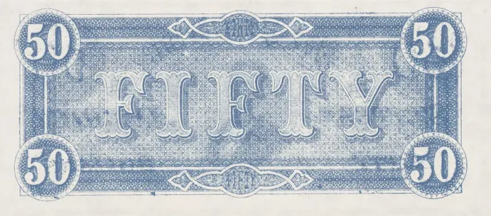 Framed Print : Bank Note. A Photograph of the back of a Fifty Dollar Bank Note issued on February 17 Framed Print : Bank Note. A Photograph of the back of a Fifty Dollar Bank Note issued on February 17
