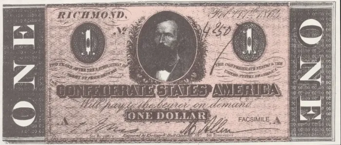 Framed Print : Bank Note. A Photograph of a One Dollar Bank Note issued on February 17, 1864 Framed Print : Bank Note. A Photograph of a One Dollar Bank Note issued on February 17, 1864