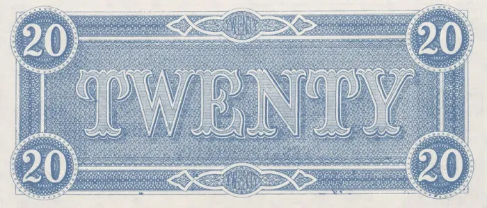 Framed Print : Bank Note. A Photograph of the back of a Twenty Dollar Bank Note issued on February 17 Framed Print : Bank Note. A Photograph of the back of a Twenty Dollar Bank Note issued on February 17