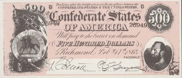 Framed Print : Bank Note. A Photograph of a Five Hundred Dollar Bank Note issued on February 17, 1864 Framed Print : Bank Note. A Photograph of a Five Hundred Dollar Bank Note issued on February 17, 1864