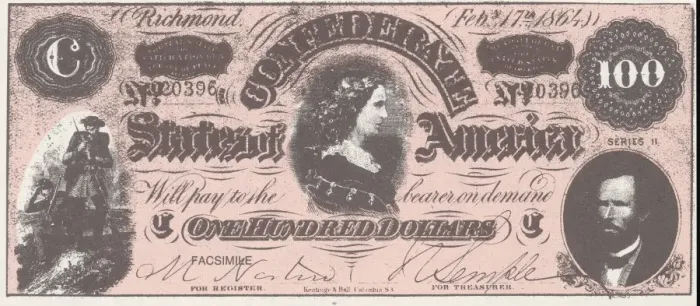Framed Print : Bank Note. A Photograph of One Hundred Dollar Bank Note issued on February 17, 1864 Framed Print : Bank Note. A Photograph of One Hundred Dollar Bank Note issued on February 17, 1864