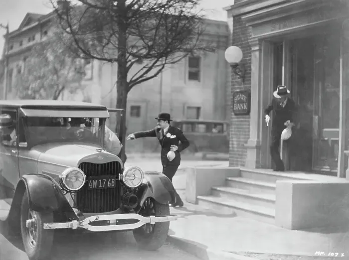 Framed Print : Bank Robbers in Movie Still Framed Print : Bank Robbers in Movie Still