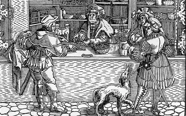Banking. An Engraving of Banking during the 1500 s. (Photo by Fotosearch / Getty Images)