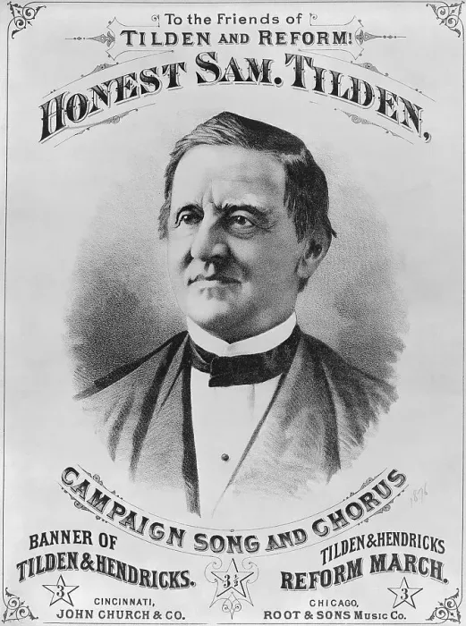 Framed Print : Banner Promoting Presidential Campaign of Samuel Tilden Framed Print : Banner Promoting Presidential Campaign of Samuel Tilden