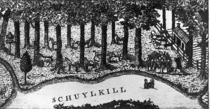 Framed Print : Baptism. Engraving by Henry Dawkins of a baptismal ceremony beside the Schuykill river Framed Print : Baptism. Engraving by Henry Dawkins of a baptismal ceremony beside the Schuykill river