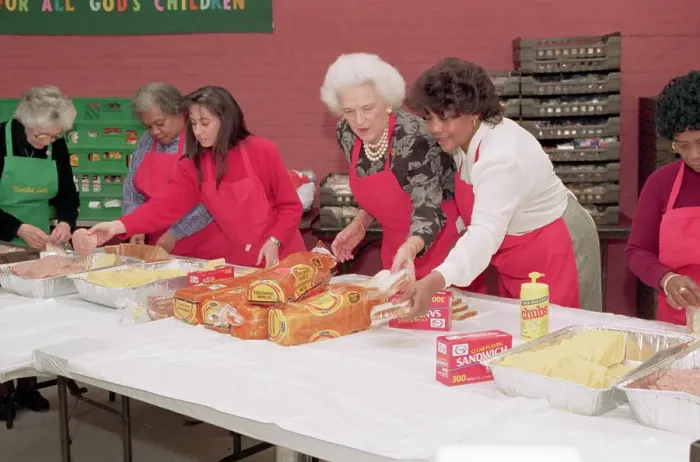 Framed Print : Barbara Bush Making Sandwiches Framed Print : Barbara Bush Making Sandwiches