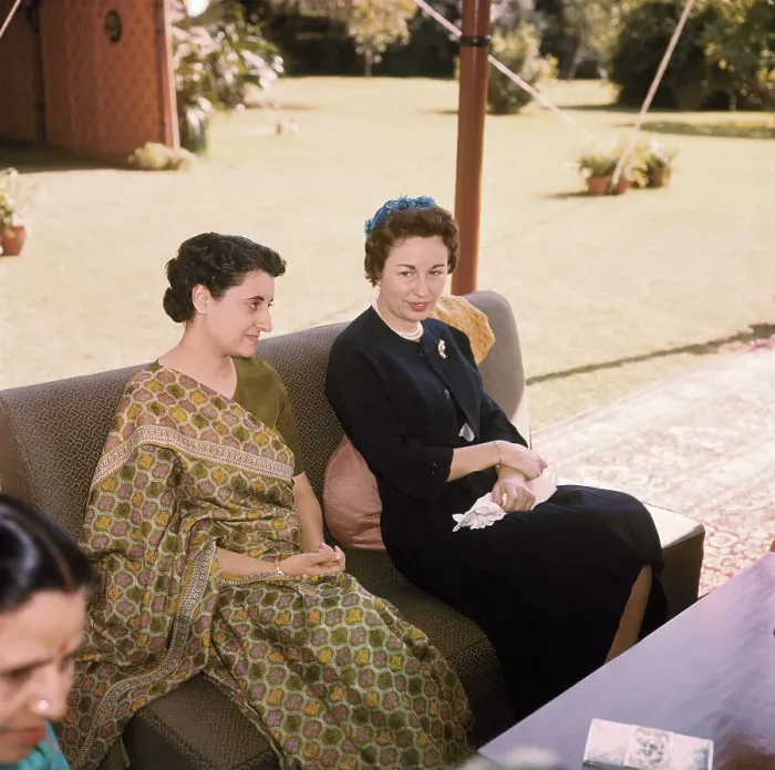 Framed Print : Barbara Eisenhower and Indira Gandhi Framed Print : Barbara Eisenhower and Indira Gandhi