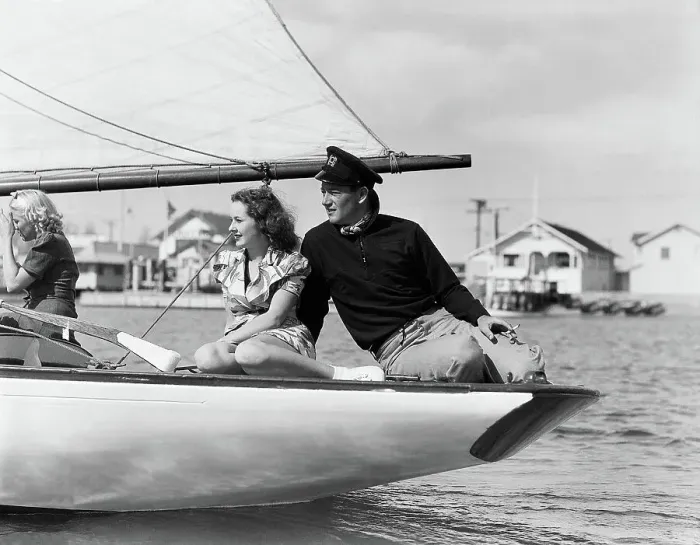 Framed Print : Barbara Read and John Wayne Aboard His Yacht Framed Print : Barbara Read and John Wayne Aboard His Yacht