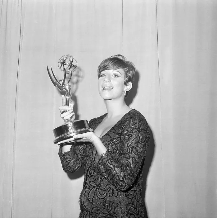 Framed Print : Barbara Streisand Holds Emmy Award Framed Print : Barbara Streisand Holds Emmy Award