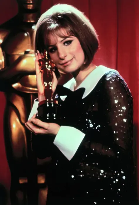 Framed Print : Barbara Streisand Hugging Oscar Framed Print : Barbara Streisand Hugging Oscar