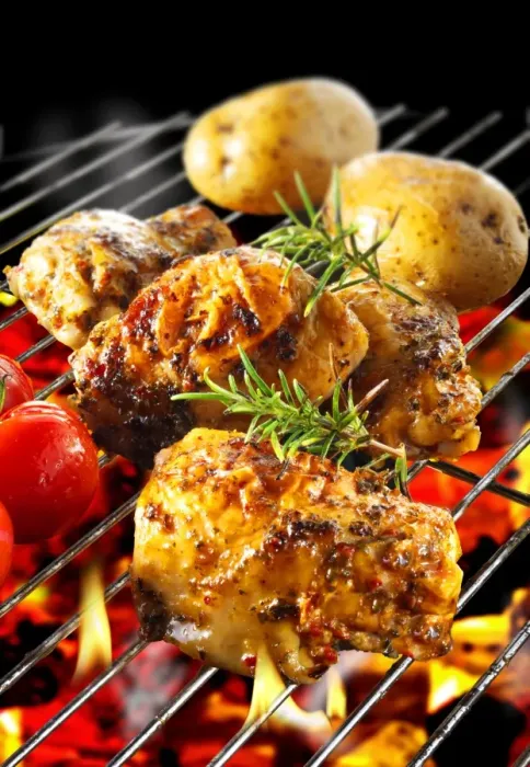 Framed Print : Barbecue chicken on grill Framed Print : Barbecue chicken on grill