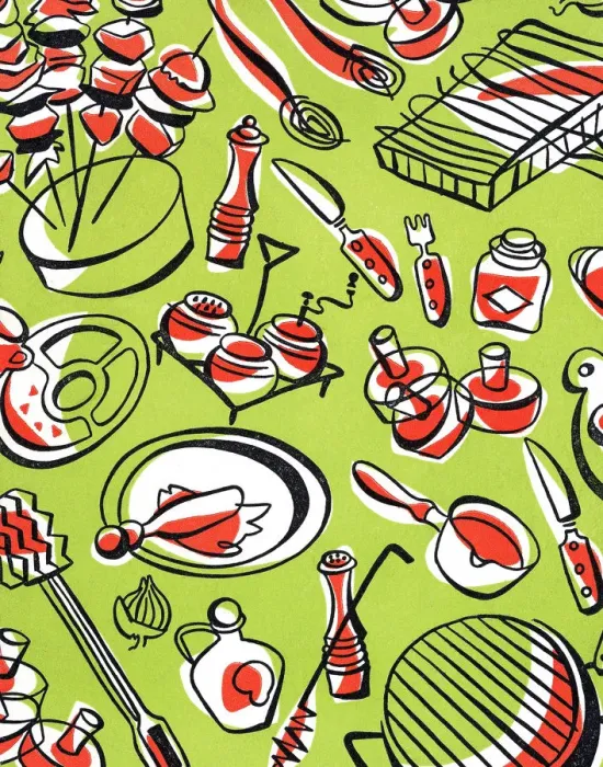 Framed Print : Barbecue Pattern