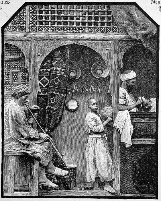 Framed Print : Barber shop in Jeddah, Jeddah, Jiddah, Saudi Arabia, Historic, digitally restored reproduction of an 18th century original, exact original date unknown Framed Print : Barber shop in Jeddah, Jeddah, Jiddah, Saudi Arabia, Historic, digitally restored reproduction of an 18th century original, exact original date unknown