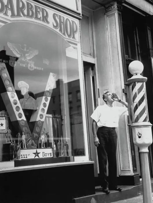 Framed Print : A Barber Yells the Announcement of Italy's Surrender Framed Print : A Barber Yells the Announcement of Italy's Surrender