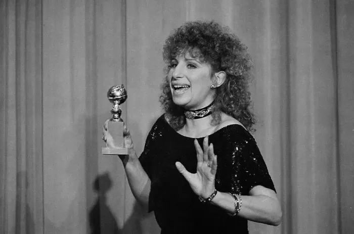 Framed Print : Barbra Streisand Holding Golden Globe Award Framed Print : Barbra Streisand Holding Golden Globe Award