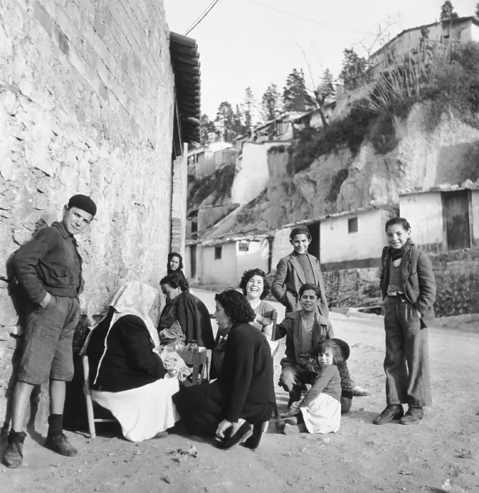 Framed Print : Barcelona. A group of women and children in Barcelona, 14th April 1951 Framed Print : Barcelona. A group of women and children in Barcelona, 14th April 1951