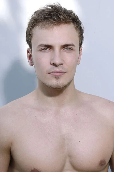Bare-chested young man, portrait
