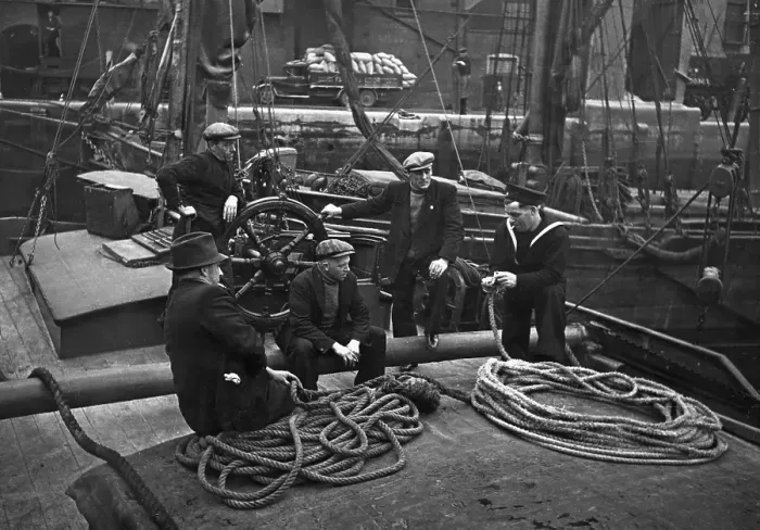 Framed Print : Barge Crews