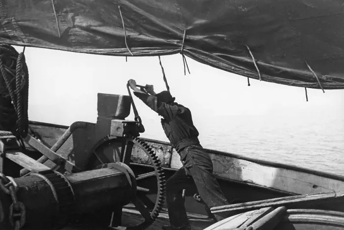 Framed Print : Bargee At Work Framed Print : Bargee At Work