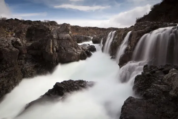 Framed Print : Barnafoss waterfall, Husafell, Iceland, Europe Framed Print : Barnafoss waterfall, Husafell, Iceland, Europe