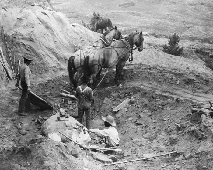 Framed Print : Barnum Brown with Excavation Workers Camping at Prehistoric Skeleton Site Framed Print : Barnum Brown with Excavation Workers Camping at Prehistoric Skeleton Site