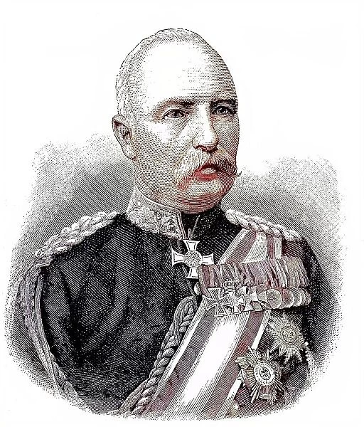 Baron Friedrich Karl Walter Degenhard von Loe, 1828-1908, was a Prussian soldier and nobleman, Germany, was commanding general of the 8th Army Corps, digitally restored reproduction of a 19th century original, exact original date not known