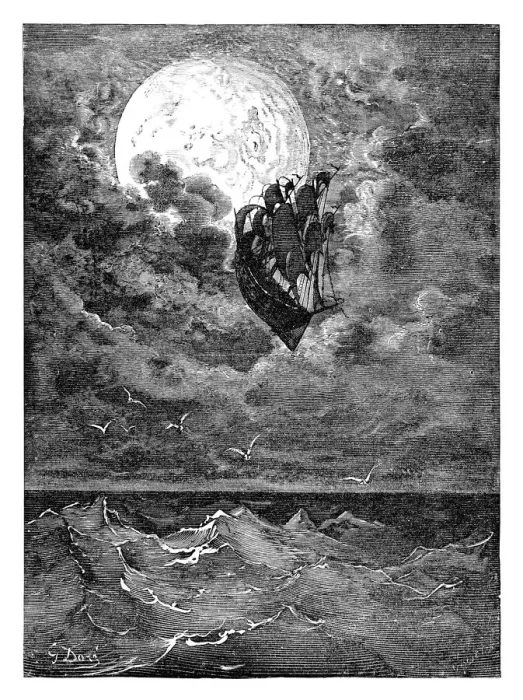 Framed Print : Baron Munchausen ship engraving Framed Print : Baron Munchausen ship engraving