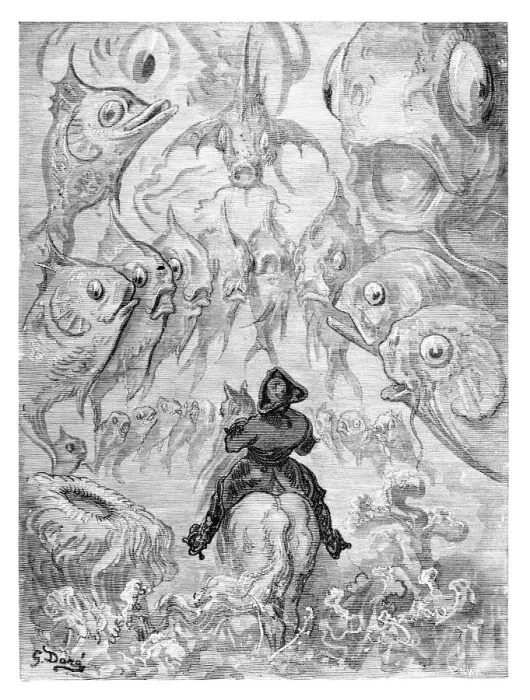 Framed Print : Baron Munchausen ship engraving