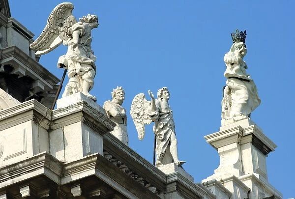 Baroquial sculptures Basilica di Santa Maria della Salute, Venice, Italy