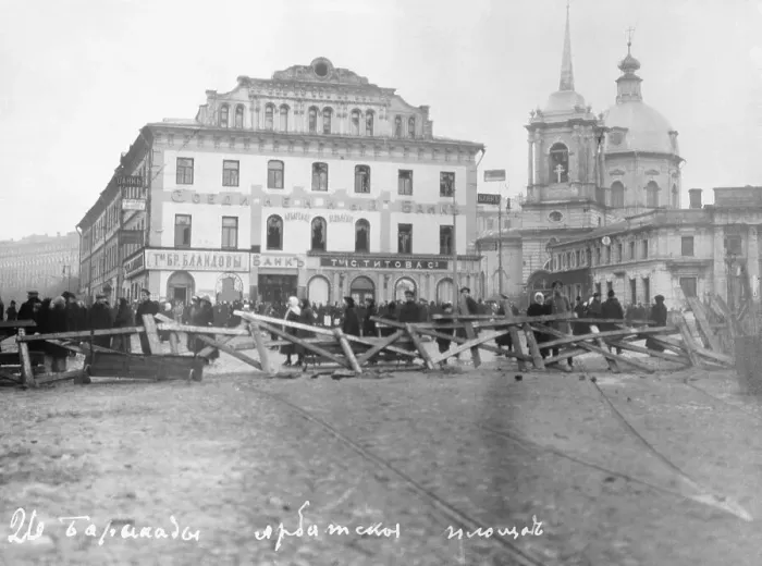 Framed Print : Barricade During Russian Revolution Framed Print : Barricade During Russian Revolution